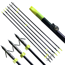 Horizone Bow Fishing Arrow. Solid Fiberglass Fish Arrow With Point And Safety Slide