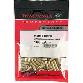 Winchester 9Mm Luger Unprimed Brass 100Pkt