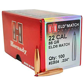 Hornady .224 22 Cal 88 Gr Eld Match 100 Pk