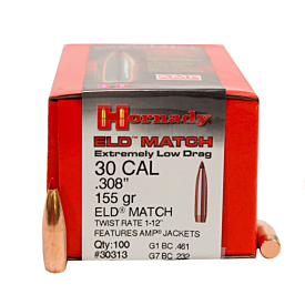 Hornady - 30 Cal .308 155Gr Eld Match