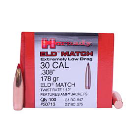 Hornady - 30 Cal .308 178Gr Eld Match
