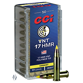 Cci 17Hmr Vnt 17Gr Tipped 2650Fps 50Pkt