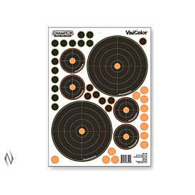 Champion Target Visicolor Adhesive Bullseye Sight In 50Yd + Patches